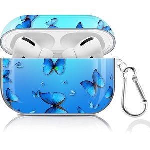 Sold-Clear Case with Blue Butterfly Cute AirPods Pro Case Cover for Women Girl